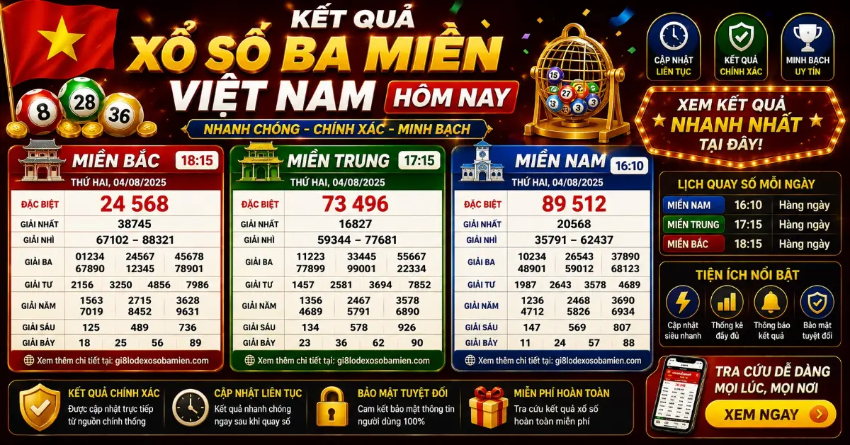 Three Region Lottery in Vietnam Results